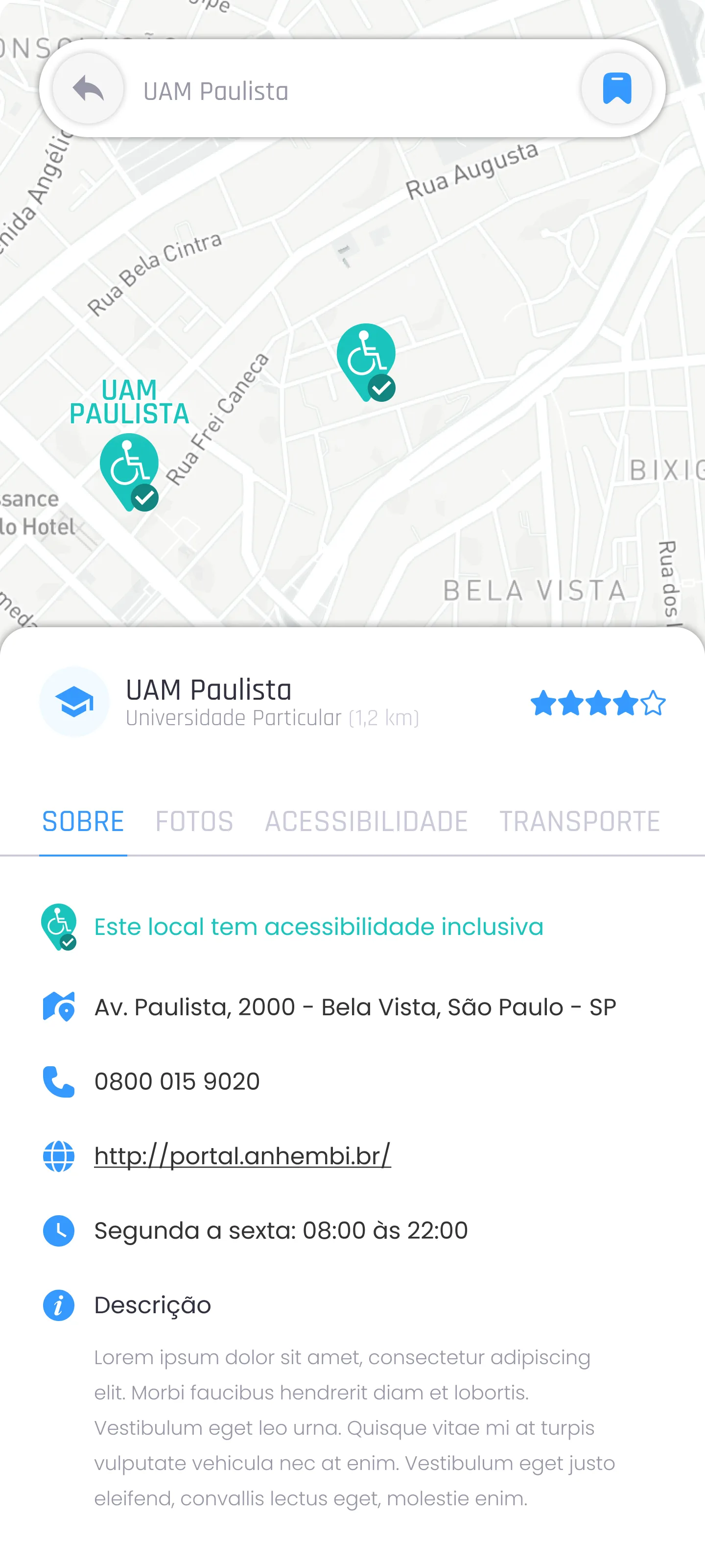 Tela Detalhe do protótipo do UrbanSense
