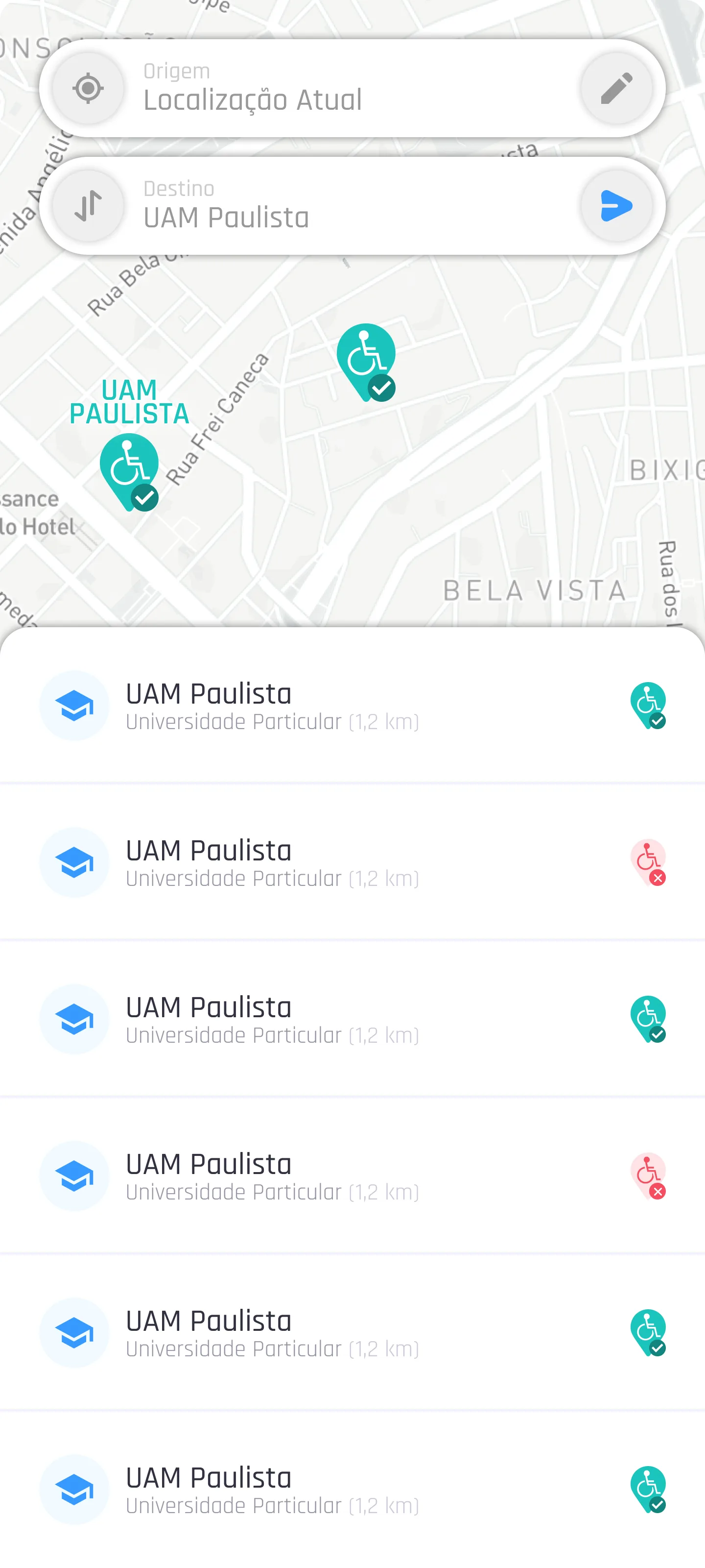 Tela Rotas do protótipo do UrbanSense